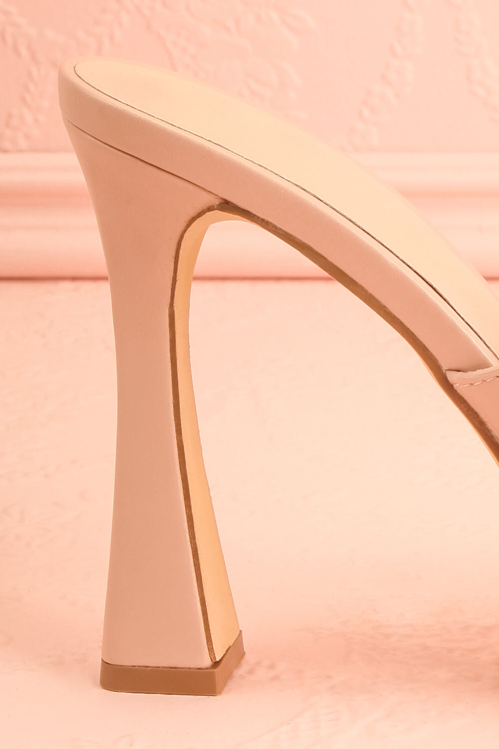 Nerthus Beige High Heel Sandals | Boutique 1861 side back close-up