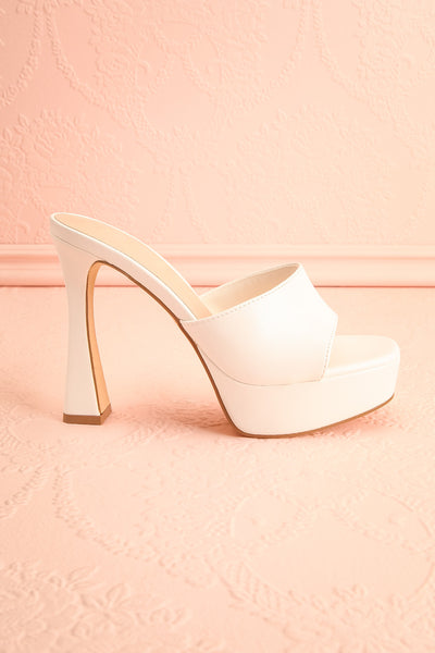 Nerthus White High Heel Sandals | Boutique 1861 side view