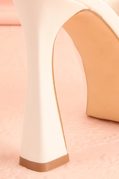 Nerthus White High Heel Sandals | Boutique 1861 back close-up