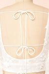 Neske Cropped Top w/ Floral Embroidery | Boutique 1861 back details