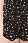Netra Black Long Sleeve Floral Midi Dress | Boutique 1861 bottom