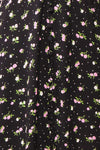 Netra Black Long Sleeve Floral Midi Dress | Boutique 1861 fabric