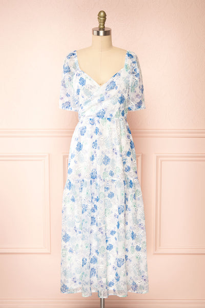 Netty Midi Floral Wrap Dress | Boutique 1861 front view