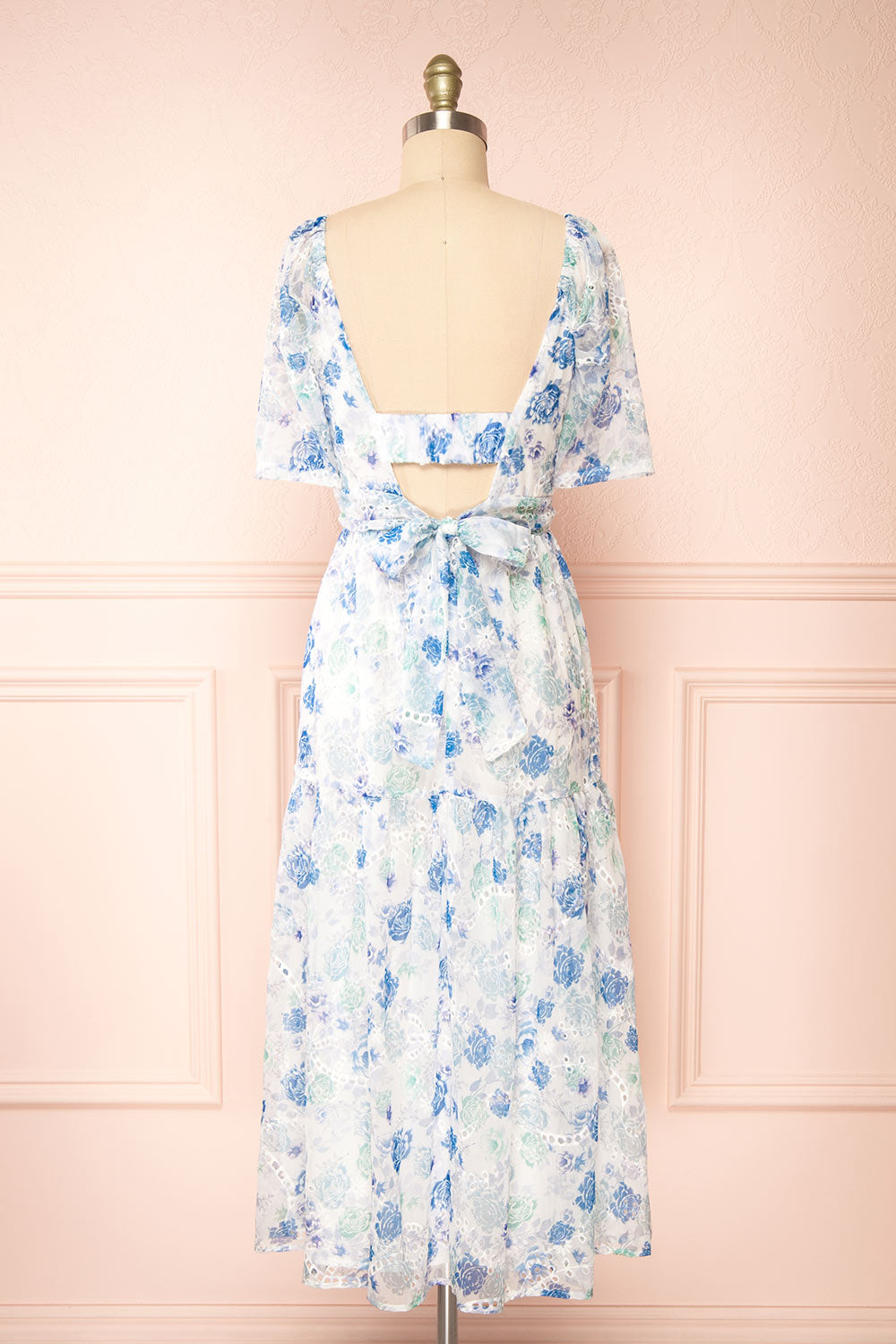 Netty Midi Floral Wrap Dress | Boutique 1861 back view 