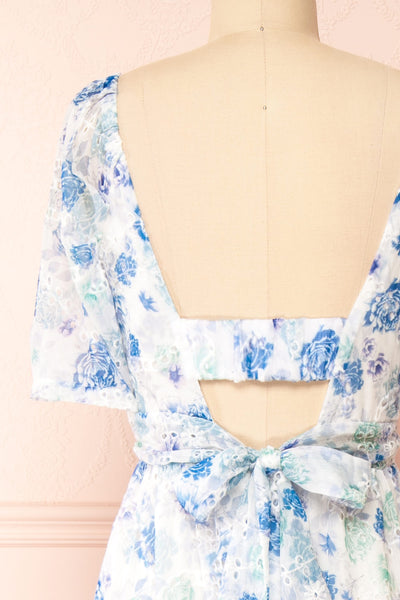 Netty Midi Floral Wrap Dress | Boutique 1861 back close-up