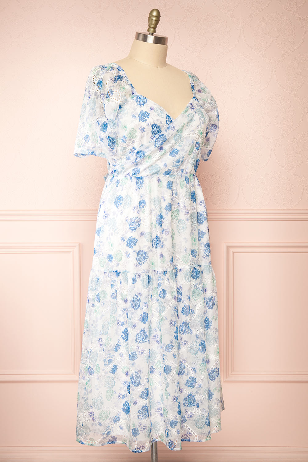 Netty Midi Floral Wrap Dress | Boutique 1861 side plus size 