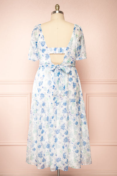 Netty Midi Floral Wrap Dress | Boutique 1861 back plus size