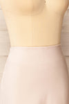 Neveah Champagne Silky Midi Skirt | La petite garçonne side close-up