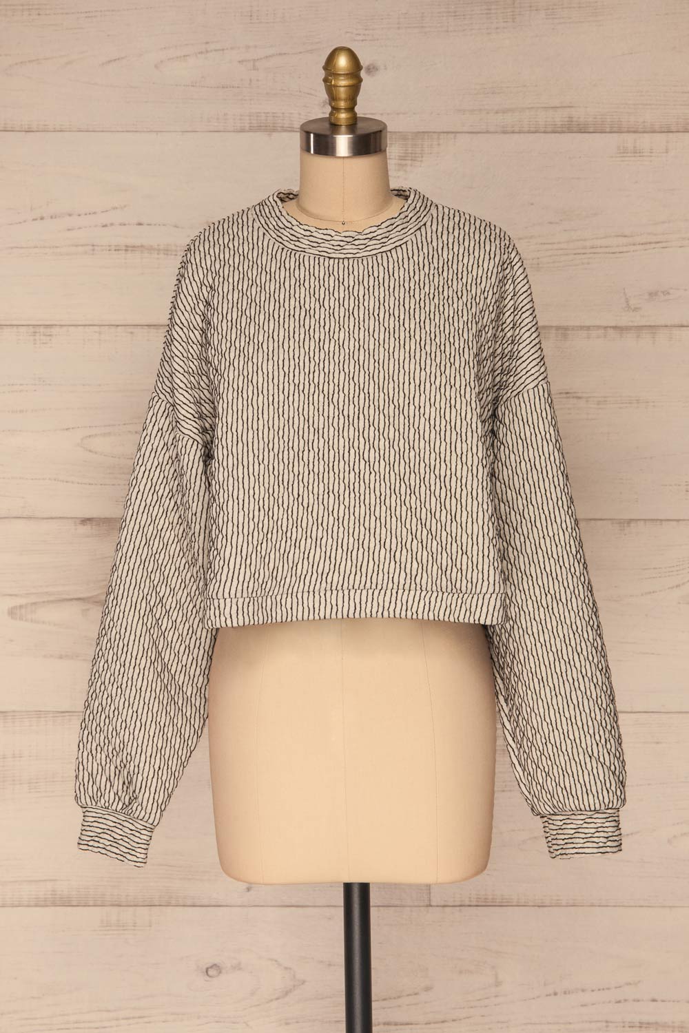 Newtownabbey White Long Sleeve Sweater | La petite garçonne front view