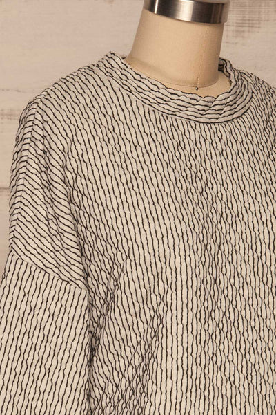 Newtownabbey White Long Sleeve Sweater | La petite garçonne side close up