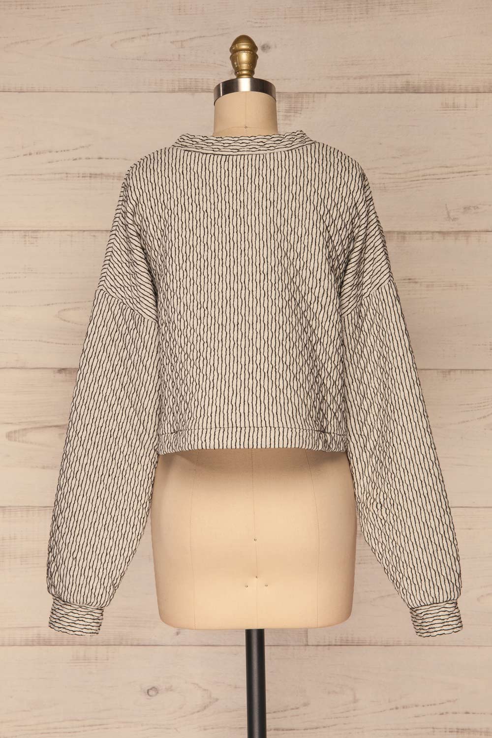 Newtownabbey White Long Sleeve Sweater | La petite garçonne back view