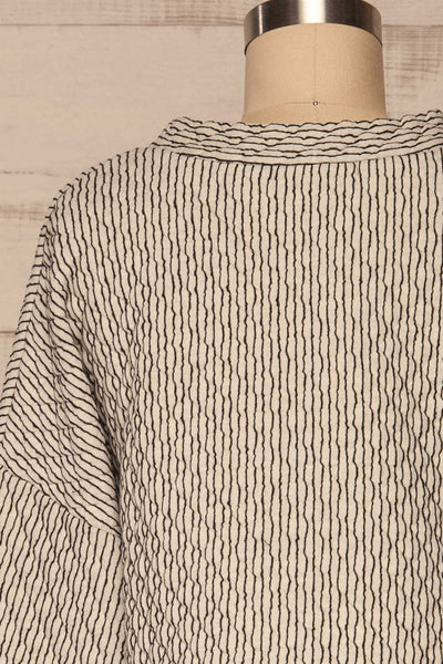 Newtownabbey White Long Sleeve Sweater | La petite garçonne back close up