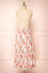 Nezira Beige Floral Print Midi Skirt w/ Ruffles | Boutique 1861 back view