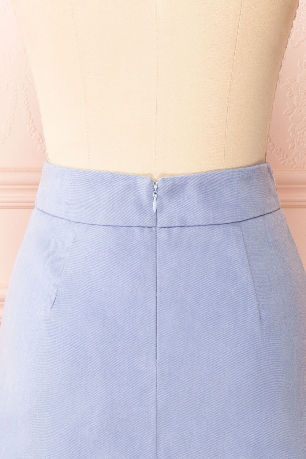 Nicko Blue Embroidered Skirt | Boutique 1861 back close-up