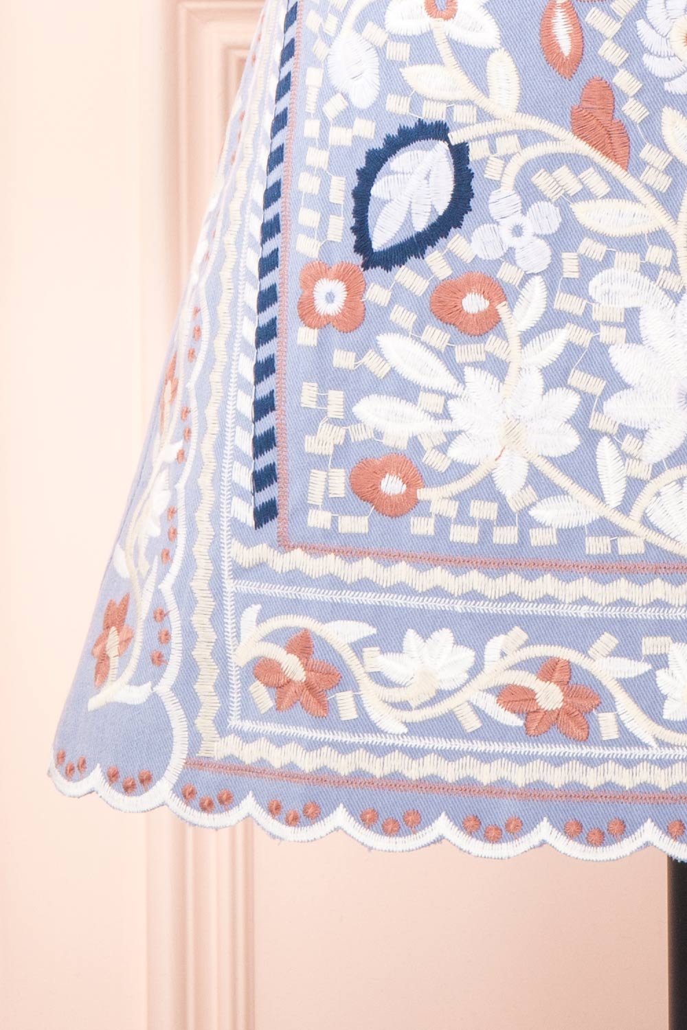 Nicko Blue Embroidered Skirt | Boutique 1861 bottom