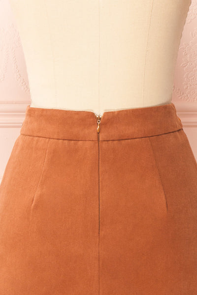 Nicko Rust Embroidered Skirt | Boutique 1861 back close-up