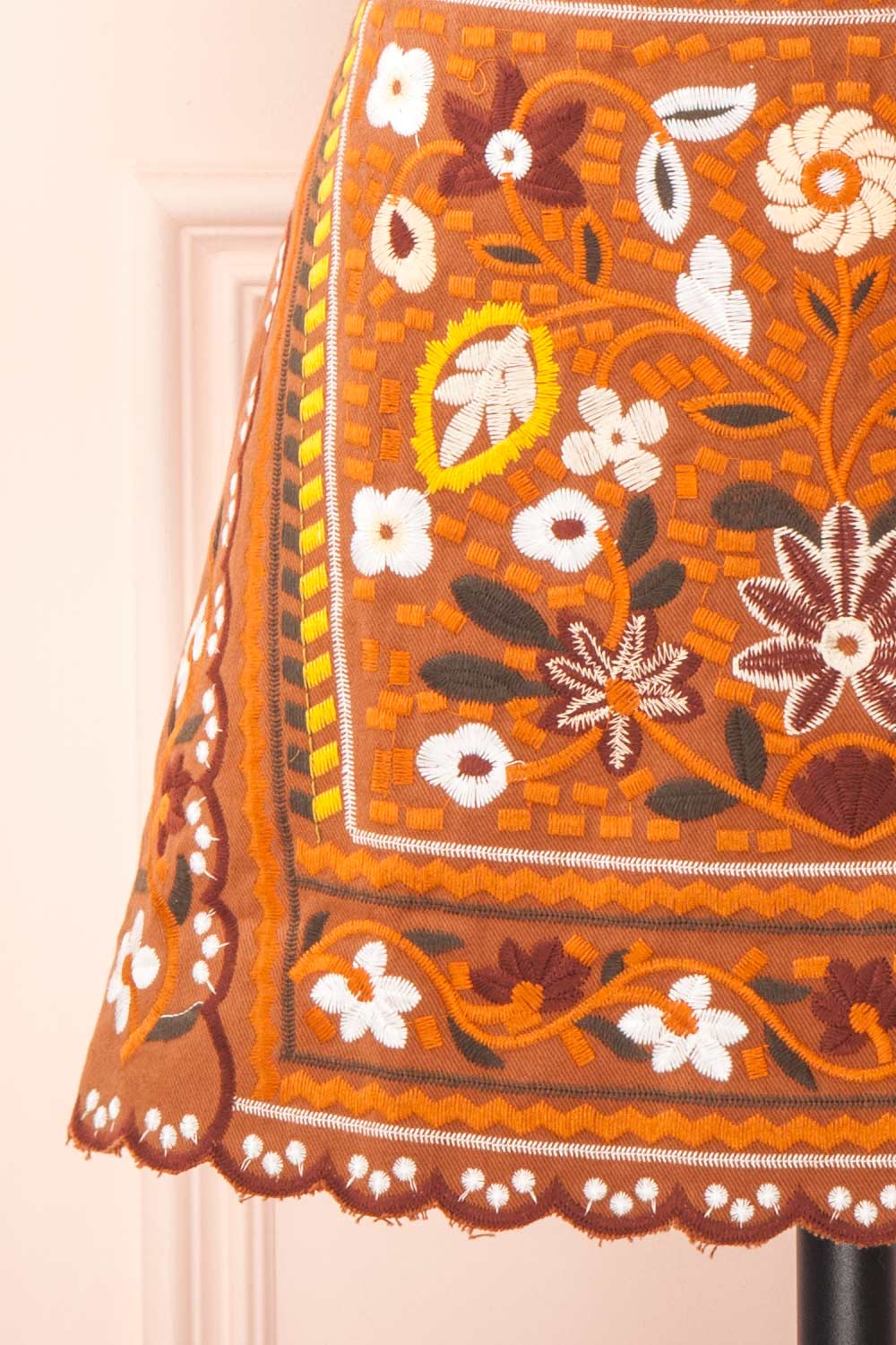 Nicko Rust Embroidered Skirt | Boutique 1861 bottom 