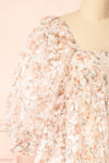Nicky Short Floral Beige Babydoll Dress | Boutique 1861 side close-up