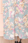 Nicole Blue Floral Midi Dress w/ Ruffles | Boutique 1861 bottom