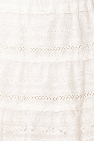 Niemodlin White Openwork Short Skirt | Boutique 1861 fabric