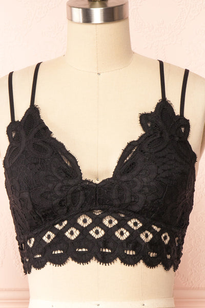 Niken Black Lace Bralette | Boutique 1861 front close up