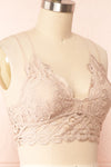 Niken Taupe Lace Bralette | Boutique 1861  side close up