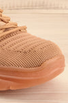 Nikey Beige Lace-Up Sneakers | La petite garçonne front close-up