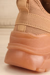 Nikey Beige Lace-Up Sneakers | La petite garçonne back close-up