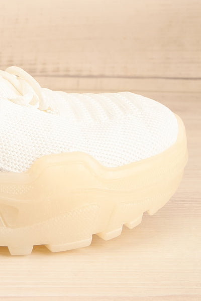 Nikey White Lace-Up Sneakers | La petite garçonne side front close-up