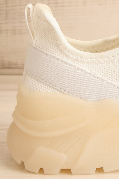 Nikey White Lace-Up Sneakers | La petite garçonne side back close-up