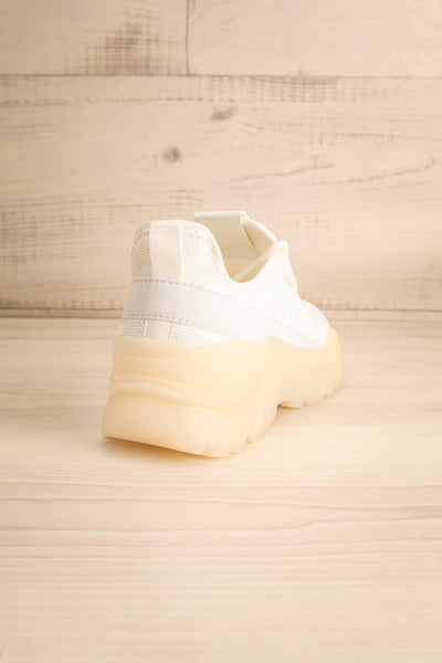 Nikey White Lace-Up Sneakers | La petite garçonne back view