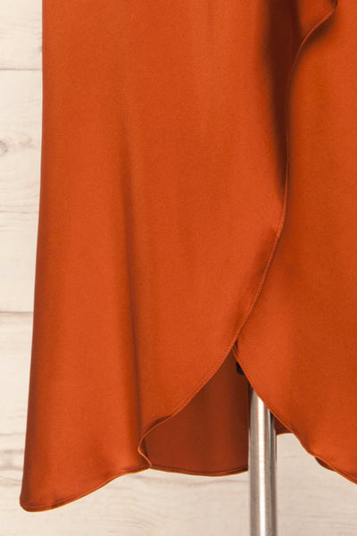 Nikoo Rust Midi V-Neck Slip Dress | La petite garçonne bottom