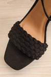 Ninah Black High Heel Sandal | La petite garçonne flat close-up