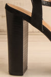Ninah Black High Heel Sandal | La petite garçonne side back close-up