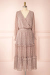 Ninnette Dusty Mauve Long Sleeve Floral Maxi Dress  | Boutique 1861 front view