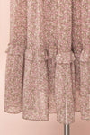 Ninnette Dusty Mauve Long Sleeve Floral Maxi Dress  | Boutique 1861 bottom