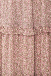 Ninnette Dusty Mauve Long Sleeve Floral Maxi Dress  | Boutique 1861 fabric