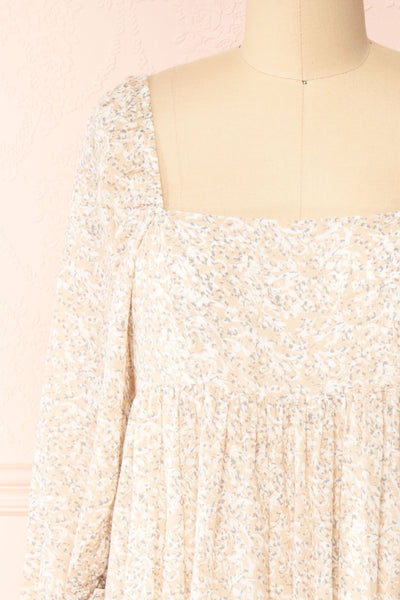 Ninon Patterned Square Neck Maxi Dress | Boutique 1861 front close-up