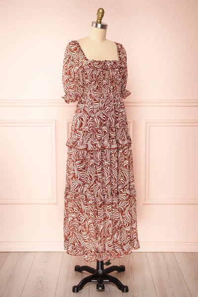 Ninou Square Neck Patterned Midi Dress | Boutique 1861 side view
