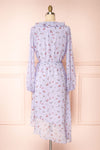Niope Long Sleeve Floral Wrap Midi Dress w/ Ruffles | Boutique 1861 back view