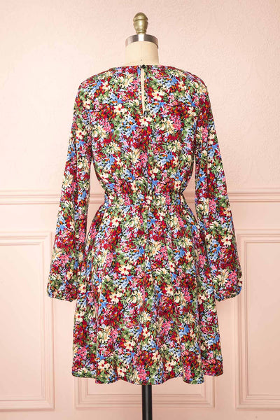 Niphia Short Floral Long Sleeved Dress | Boutique 1861 back view