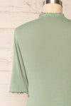 Nirvana Green Ribbed Top w/ Frills | Boutique 1861back close up