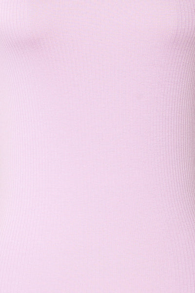 Nirvana Mauve Ribbed Top w/ Frills | Boutique 1861 fabric