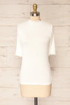 Nirvana White Ribbed Top w/ Frills | Boutique 1861 front view