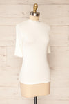 Nirvana White Ribbed Top w/ Frills | Boutique 1861  side view