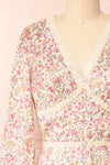 Nissrine 3/4 Sleeve Floral Midi Dress | Boutique 1861 front close-up
