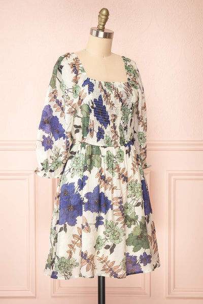 Njord Short Floral Dress w/ 3/4 Sleeves | Boutique 1861  side view