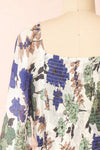 Njord Short Floral Dress w/ 3/4 Sleeves | Boutique 1861  back close-up