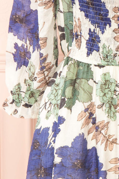 Njord Short Floral Dress w/ 3/4 Sleeves | Boutique 1861 sleeve