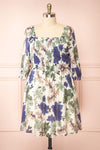 Njord Short Floral Dress w/ 3/4 Sleeves | Boutique 1861 front plus size